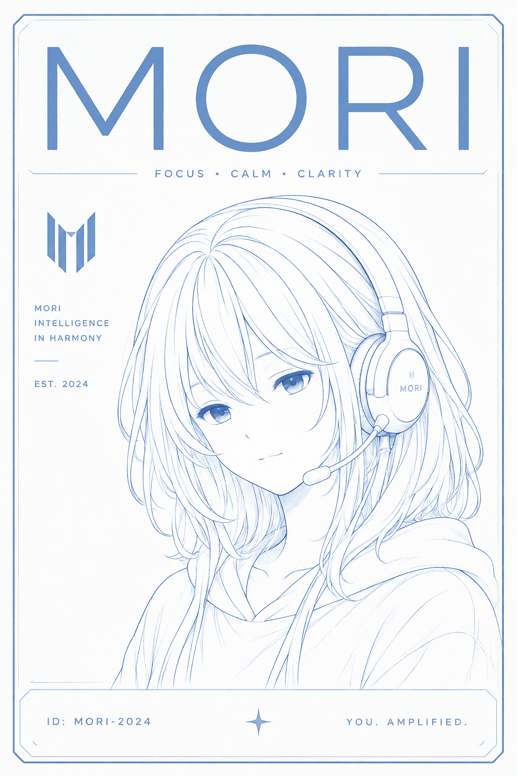 The Studio Mori card, ice linework on porcelain